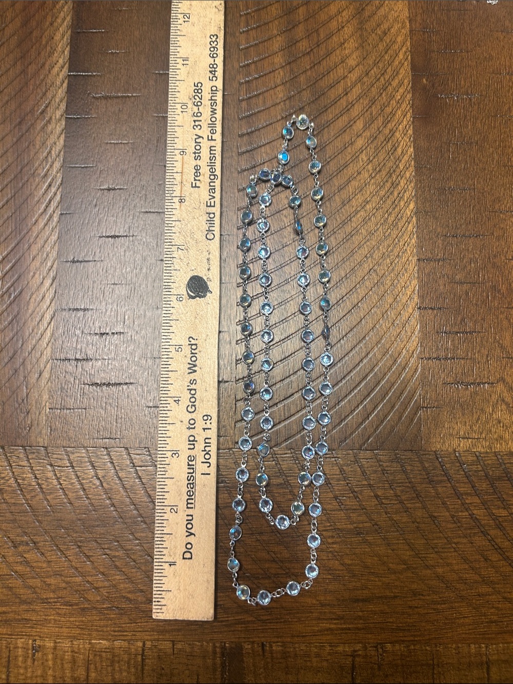 Touchstone Crystal Silver Necklace with Light Blue Crystals-Chanel